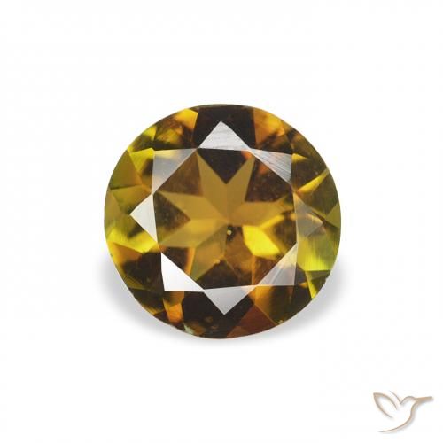 0.60ct Натуральный Земляное золото Турмалин, Круглый, Чистота VS
