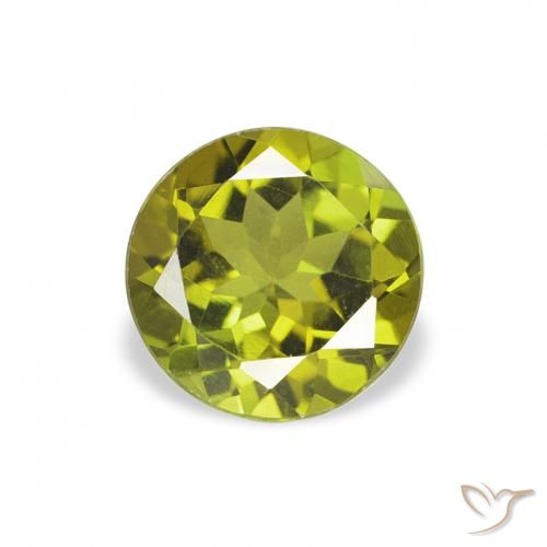 0.89ct Натуральный Теплый лесной зеленый Турмалин, Круглый, VVS-VS