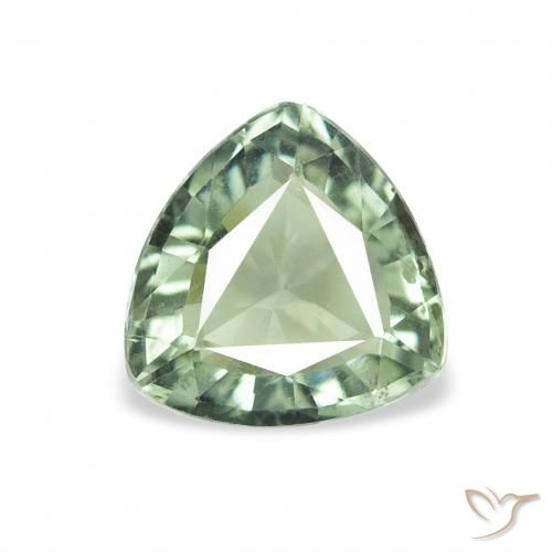 0.98ct Натуральный Мшистый зеленый Турмалин, Триллион, Чистота VVS