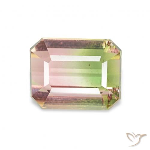 1.65ct Арбузный Турмалин, Изумрудная огранка, Чистота VS