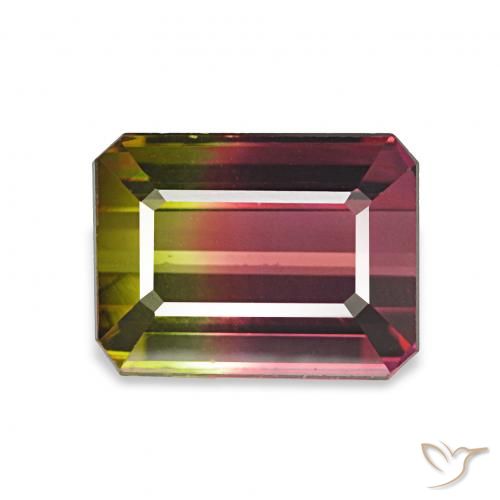 1.87ct Арбузный Турмалин, Изумрудная огранка, Чистота VVS