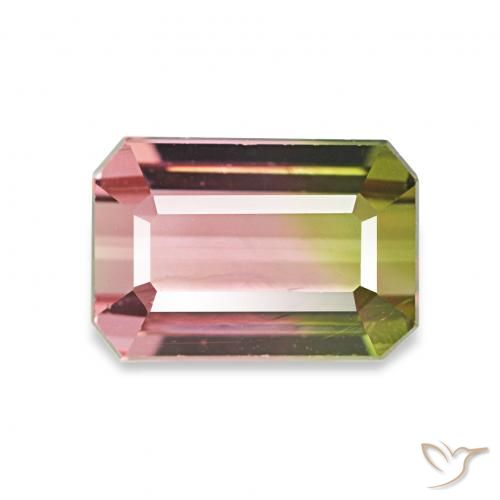 1.76ct Арбузный Турмалин, Изумрудная огранка, Чистота VVS