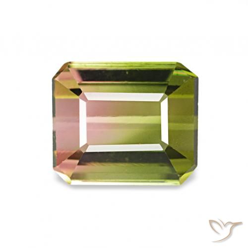 1.26ct Арбузный Турмалин, Изумрудная огранка, Чистота VVS