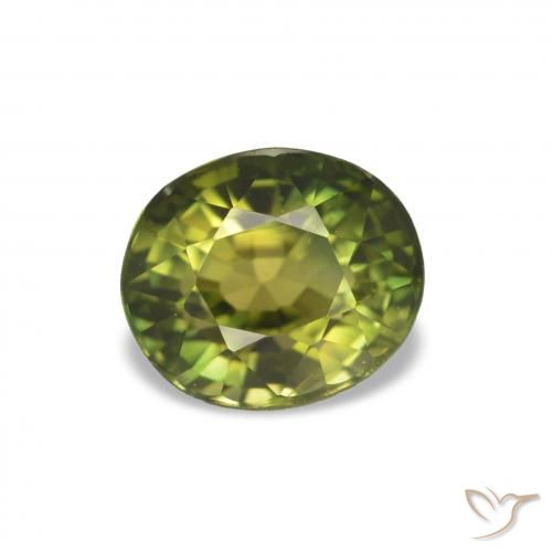 1.58ct Medium Dark-Green Турмалин, Овал, VVS-VS
