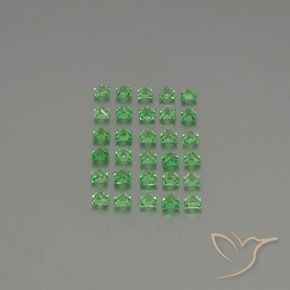2.79 карата, натуральный Зеленый электрик Цаворитовый гранат, Квадрат, VVS-VS