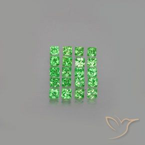 1.31ctw Натуральный Зеленый электрик Цаворит Гранат, Квадрат, VVS-VS