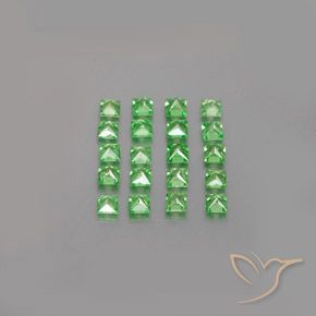 1.31 карата, натуральный Зеленый электрик Цаворитовый гранат, Квадрат, VVS-VS