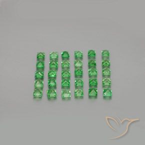 1.73 карата, натуральный Ярко-зеленый Цаворитовый гранат, Квадрат, VVS-VS