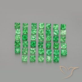 1.68 карата, натуральный Средний зеленый Цаворитовый гранат, Квадрат, VVS-VS