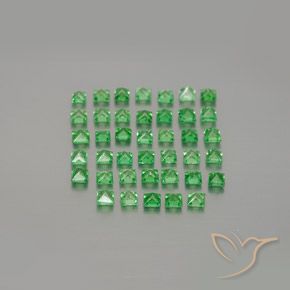 1.68 карата, натуральный Средний зеленый Цаворитовый гранат, Квадрат, VVS-VS