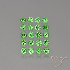 Натуральный зелёный цаворит 2,36 карата огранка круг, VVS-VS