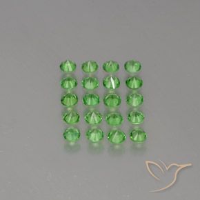 Натуральный зелёный цаворит 2,36 карата огранка круг, VVS-VS