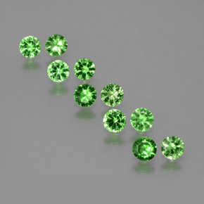 1.86 карата, натуральный Зеленый электрик Цаворитовый гранат, Огранка Круг, Чистота VS