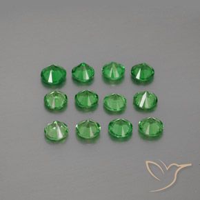 2.94 карата, натуральный Средний зеленый Цаворит Гранат, Круглый, VVS-VS