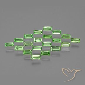 1.98 карата, натуральный Ярко-зеленый Цаворитовый гранат, Огранка Багет, Чистота VS