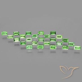 1.99 карата, натуральный Ярко-зеленый Цаворитовый гранат, Огранка Багет, Чистота VS