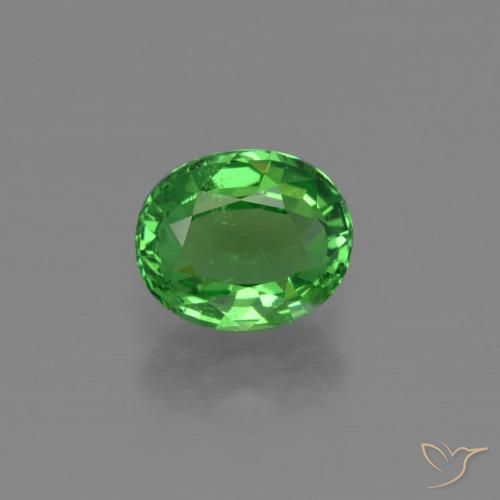 1.21ct Натуральный Ярко-зеленый Цаворит Гранат, Овал, Чистота VS