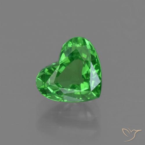 1.10ct Натуральный Средний зеленый Цаворит Гранат, Сердце, VS-SI