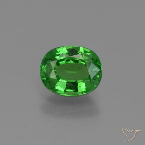 1.10ct Натуральный Зеленый электрик Цаворит Гранат, Овал, Чистота VS