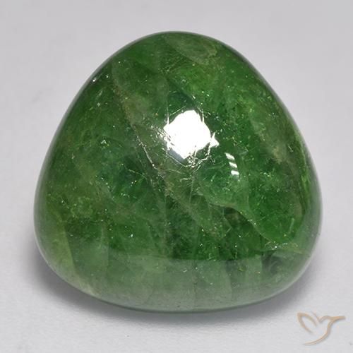15.24ct Натуральный Средне-темно-зеленый Цаворит Гранат, Триллион, Полупрозрачный