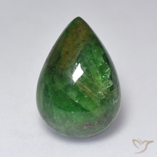 8.71ct Натуральный Травянисто-зелёный Цаворит Гранат, Форма груши, Непрозрачный
