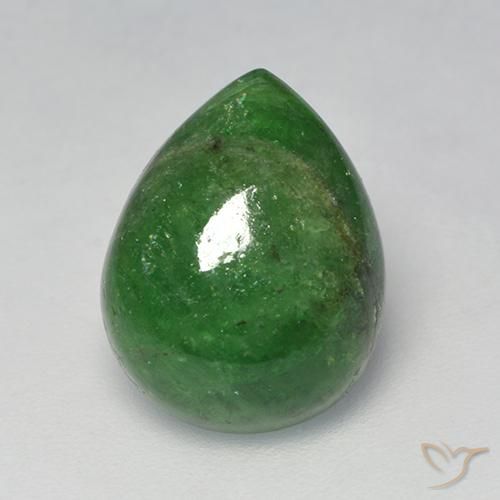 6.73ct Натуральный Травянисто-зелёный Цаворит Гранат, Форма груши, Полупрозрачный
