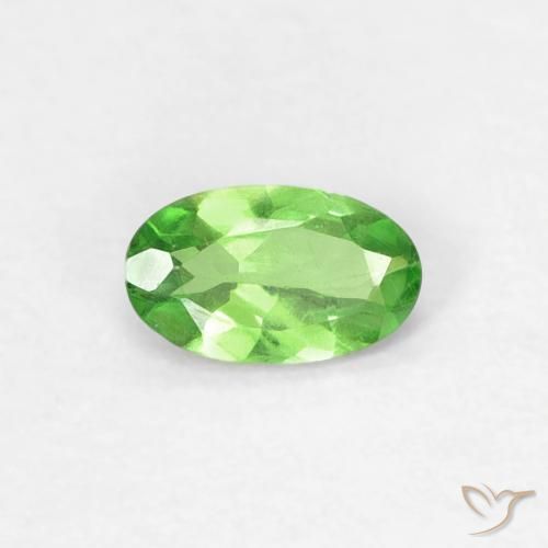 0.25ct Натуральный Ярко-зеленый Цаворит Гранат, Овал, VVS-VS