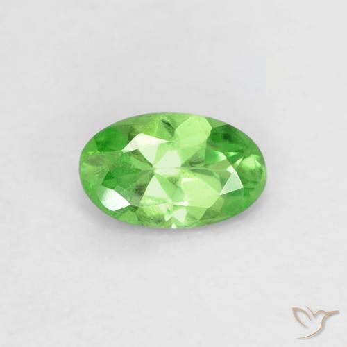 0.23ct Натуральный Ярко-зеленый Цаворит Гранат, Овал, VVS-VS