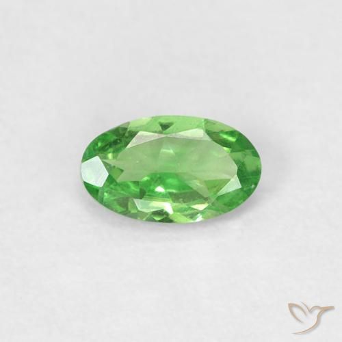 0.22ct Натуральный Ярко-зеленый Цаворит Гранат, Овал, VVS-VS