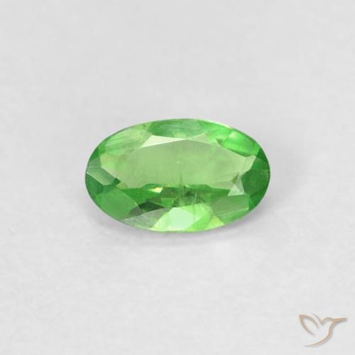 0.26ct Натуральный Ярко-зеленый Цаворит Гранат, Овал, VVS-VS