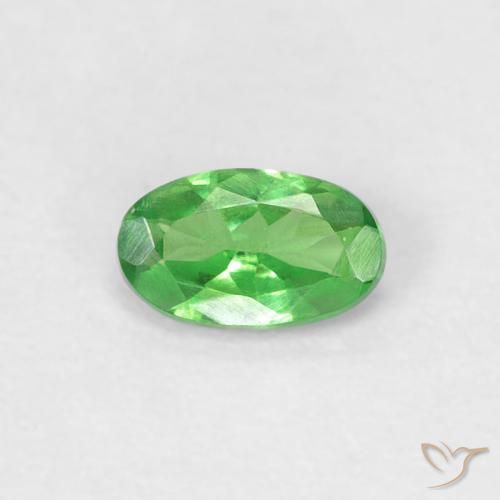 0.26ct Натуральный Ярко-зеленый Цаворит Гранат, Овал, VVS-VS