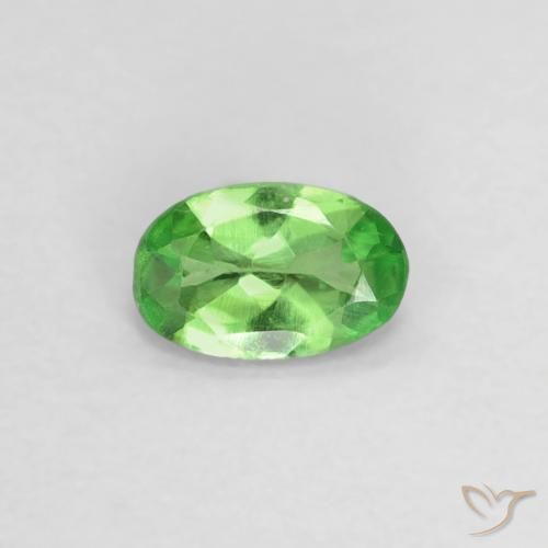 0.21ct Натуральный Ярко-зеленый Цаворит Гранат, Овал, Чистота VVS