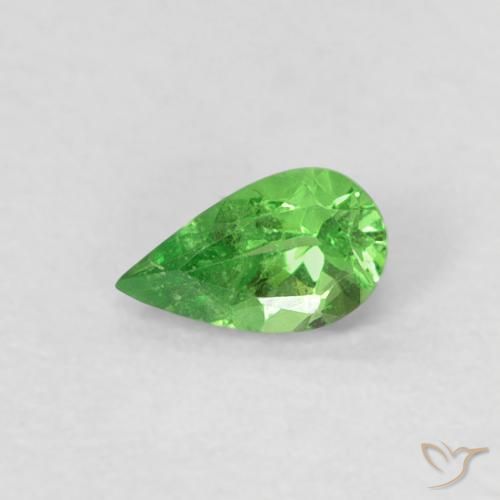 0.24ct Натуральный Ярко-зеленый Цаворит Гранат, Форма груши, Чистота VS