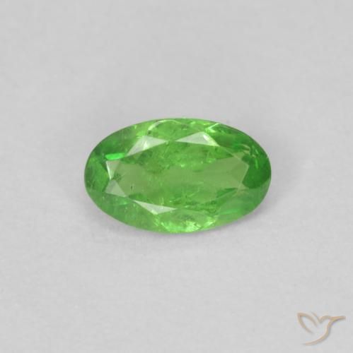 0.22ct Натуральный Ярко-зеленый Цаворит Гранат, Овал, Чистота VS
