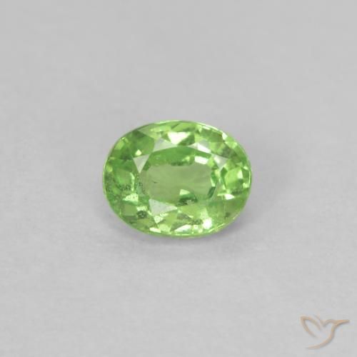 0.22ct Натуральный Ярко-зеленый Цаворит Гранат, Овал, Чистота VS