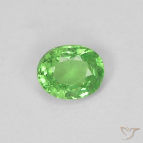 0.28ct Натуральный Ярко-зеленый Цаворит Гранат, Овал, Чистота VS