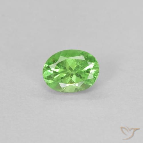 0.18ct Натуральный Ярко-зеленый Цаворит Гранат, Овал, Чистота VS
