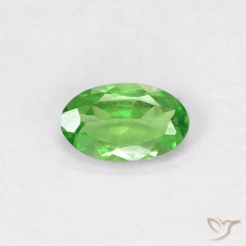 0.25ct Натуральный Ярко-зеленый Цаворит Гранат, Овал, Чистота VVS