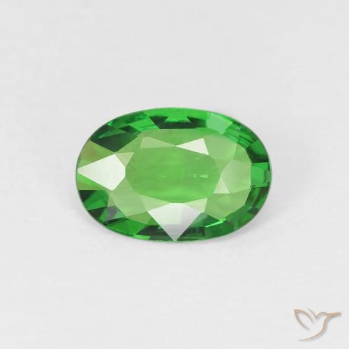 0.75ct Натуральный Зеленый электрик Цаворит Гранат, Овал, Чистота VS