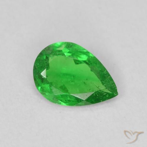 0.53ct Натуральный Средний зеленый Цаворит Гранат, Форма груши, SI