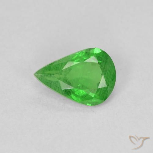 0.78ct Натуральный Средний зеленый Цаворит Гранат, Форма груши, SI