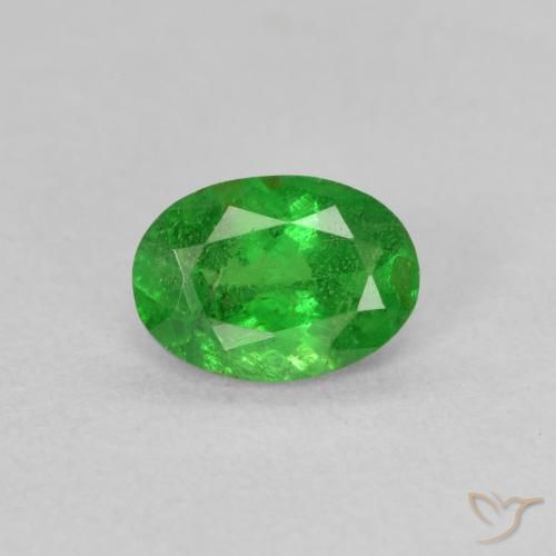 0.92ct Натуральный Средний зеленый Цаворит Гранат, Овал, SI