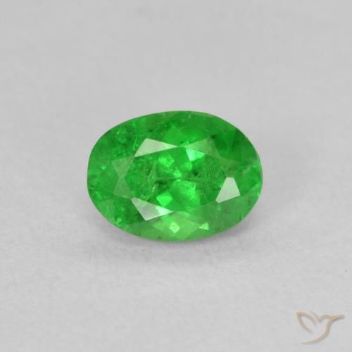 0.98ct Натуральный Зеленый электрик Цаворит Гранат, Овал, SI