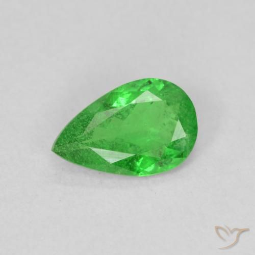 0.78ct Натуральный Средний зеленый Цаворит Гранат, Форма груши, VS-SI