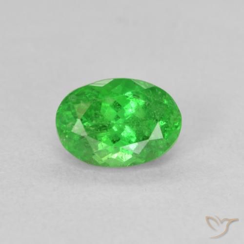 1.15ct Натуральный Средний зеленый Цаворит Гранат, Овал, VS-SI