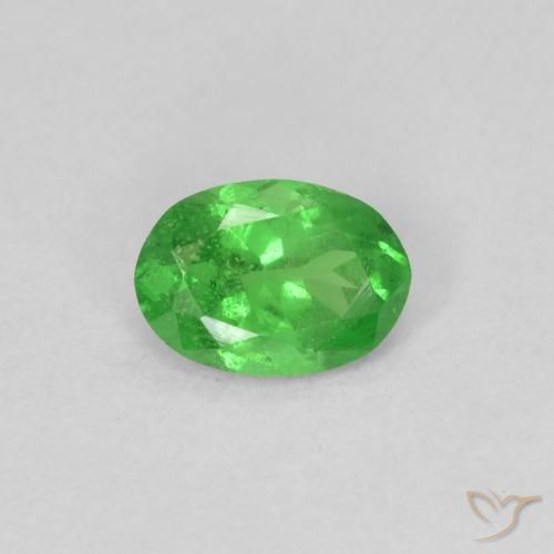 0.71ct Натуральный Средний зеленый Цаворит Гранат, Овал, VS-SI
