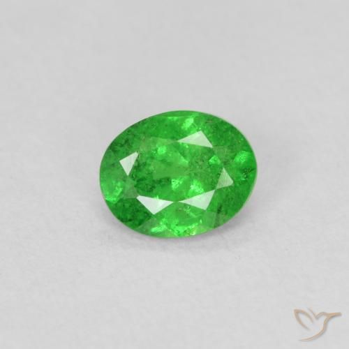 0.74ct Натуральный Средний зеленый Цаворит Гранат, Овал, VS-SI