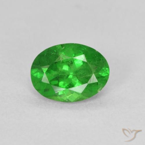 1.10ct Натуральный Зеленый электрик Цаворит Гранат, Овал, VS-SI