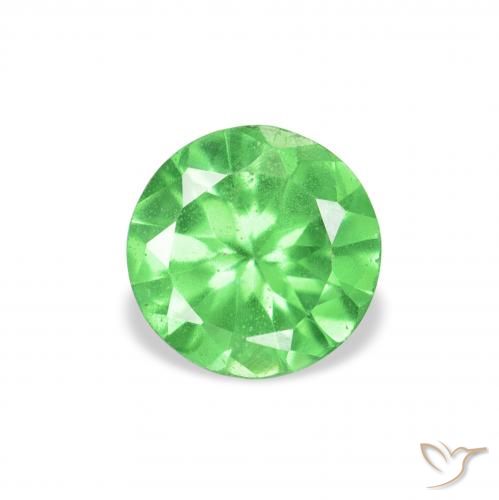 0.25ct Натуральный Ярко-зеленый Цаворитовый гранат, Круглый, VVS-VS