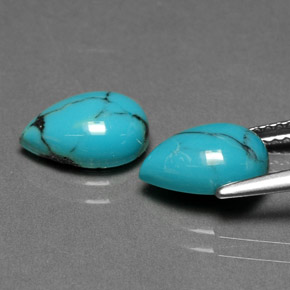  карата, натуральный Синий / Голубой Бирюзовый, Форма груши, Непрозрачный